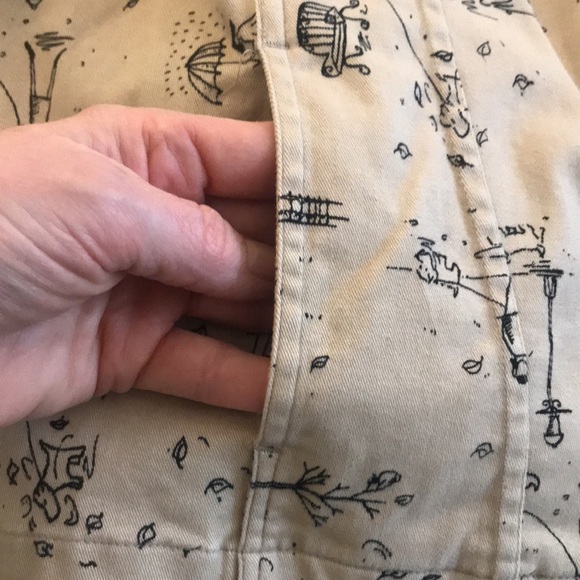 Dog Scenes Christopher & Banks Tan & Black Denim Jacket Umbr… - Picture 7 of 15